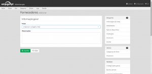 Criar Fornecedor - controlo de despesas EMJOGO