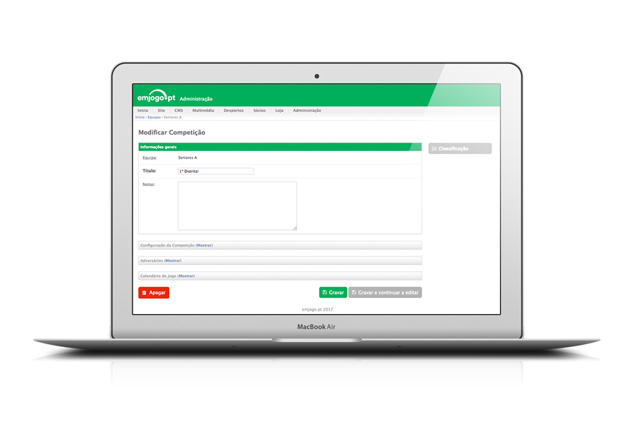 Software gestão competições e jogos desportivos (futebol, futsal, etc.) Software gestão competições e jogos desportivos